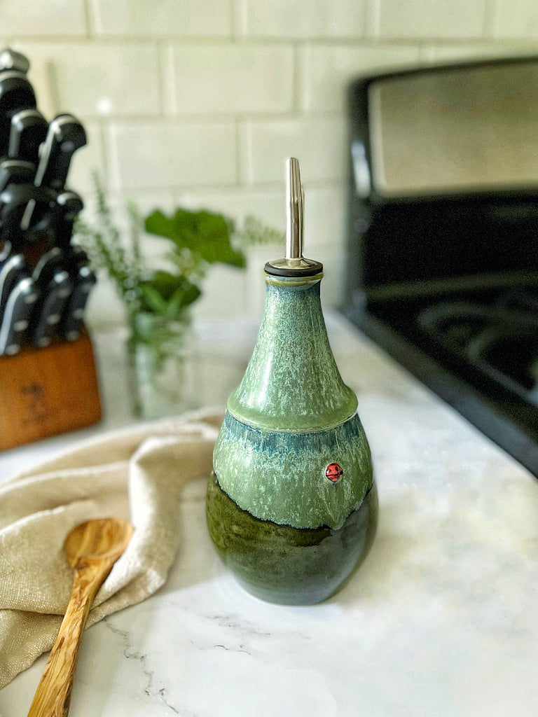 Olive Oil Bottle - Bug Pottery
